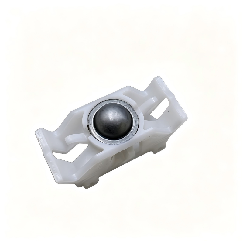 White brake pedal bracket support with centered circular black mounting insert