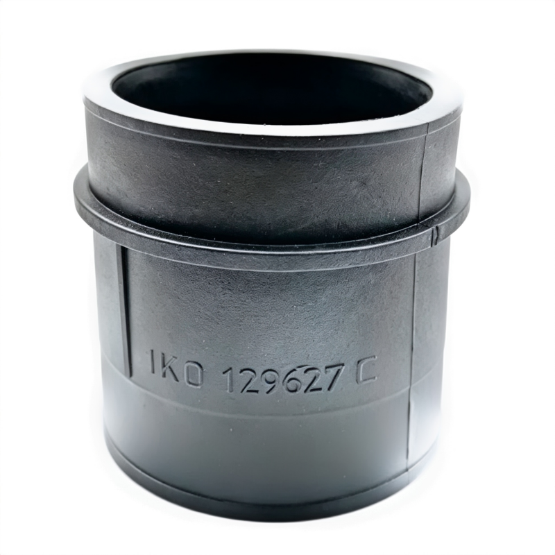 Black air intake hose adapter with open mouth and molded 1K0 129627 marking