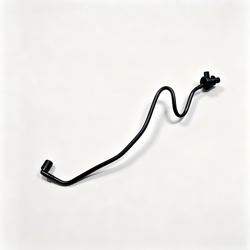 Brake booster vacuum hose with two black tube segments and small inline connector