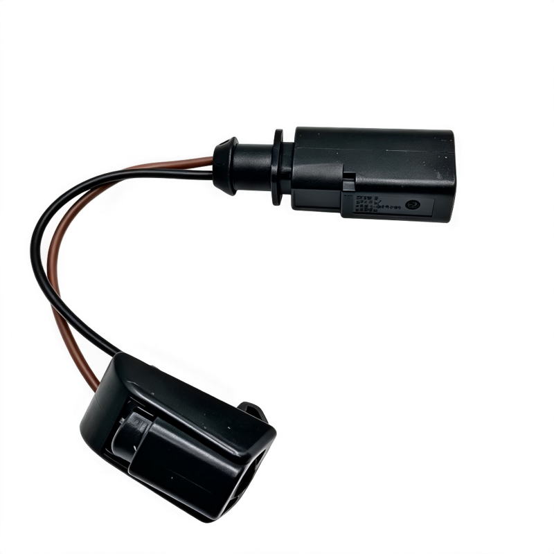 Windshield washer nozzle connector set with black body and brown hose wiring