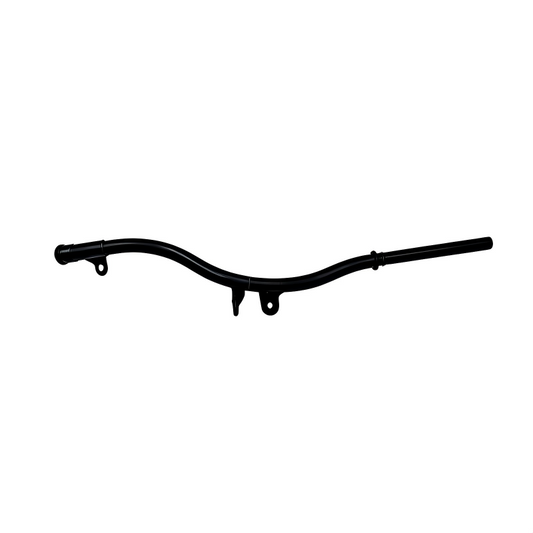 Engine oil dipstick guide tube, black U-shaped tube with two end ports