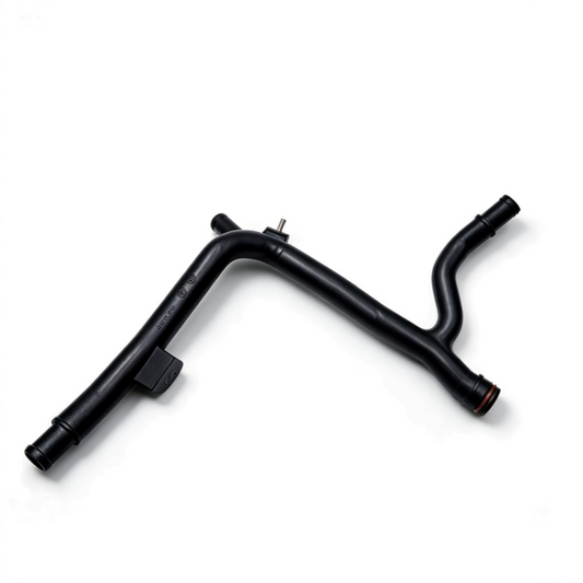 Black coolant hose assembly with molded elbows and orange-ring connector ends