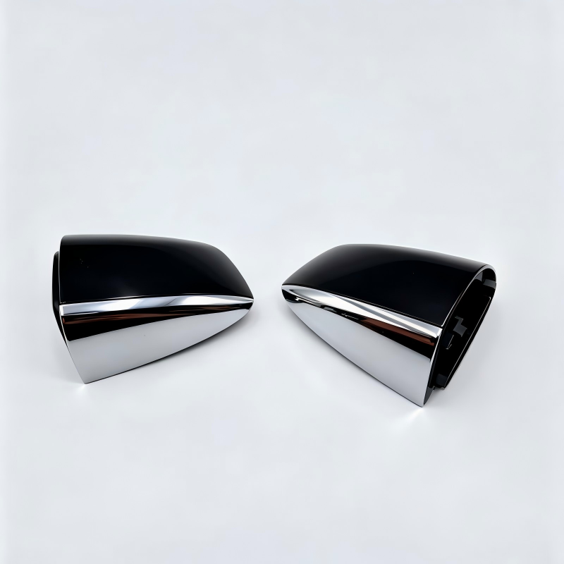 Exterior door handle cover, black insert with chrome finish, pair