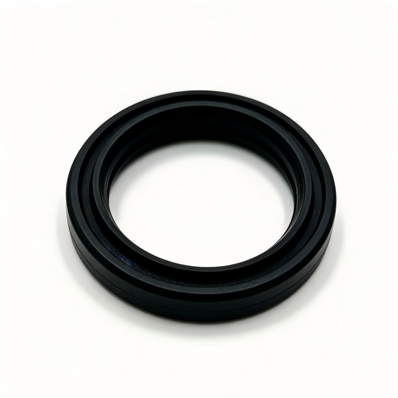 Black rubber oil level sensor seal ring, top view with concentric edges