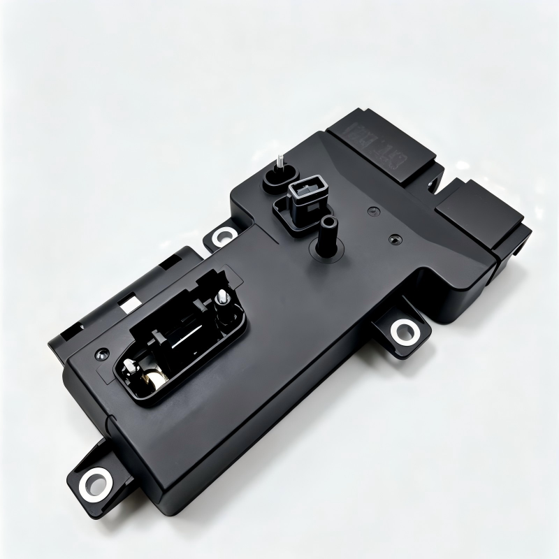 Black seat switch control module with central switch and side mounting brackets